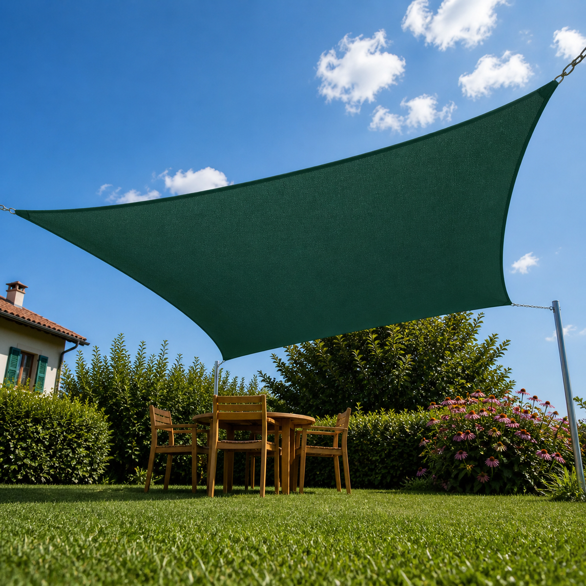 Voile d’ombrage rectangulaire respirante UV & vent