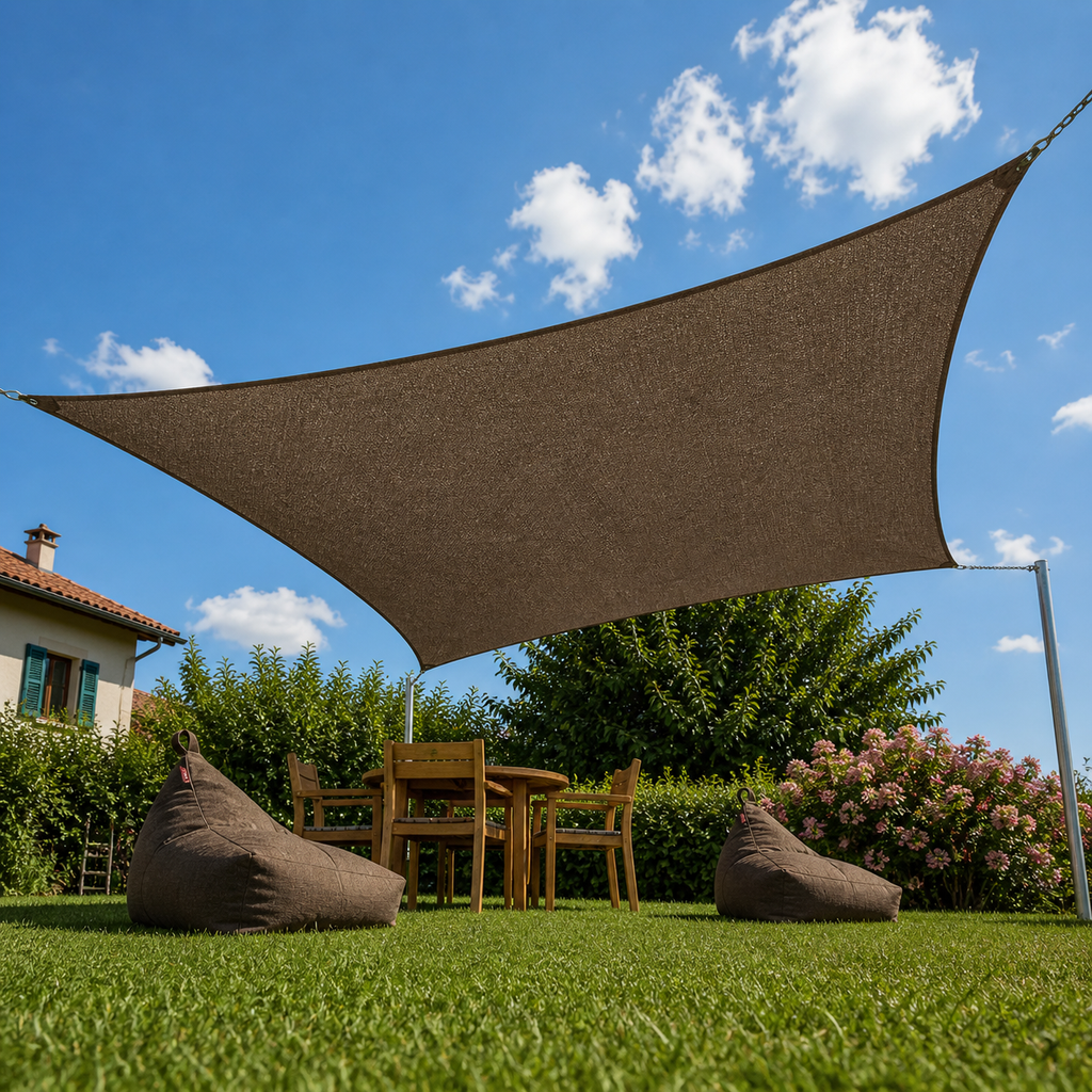 Voile d’ombrage rectangulaire respirante UV & vent