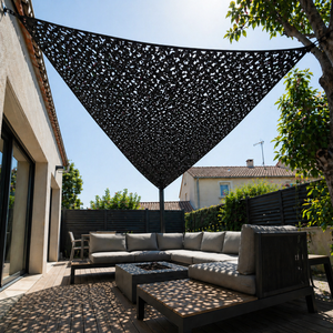 Voile d’ombrage triangulaire camouflage noir légère