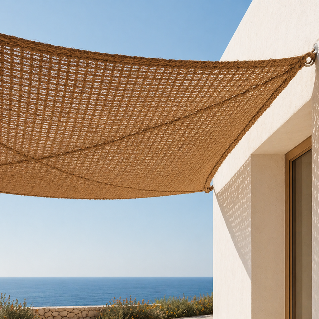 Voile d’ombrage fibre de coco naturel