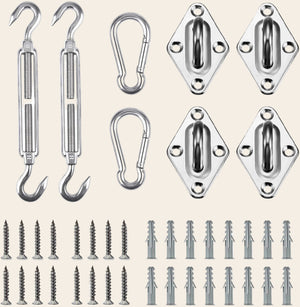 Kit Fixation Voile d’Ombrage Inox 304 – Résistant Vent